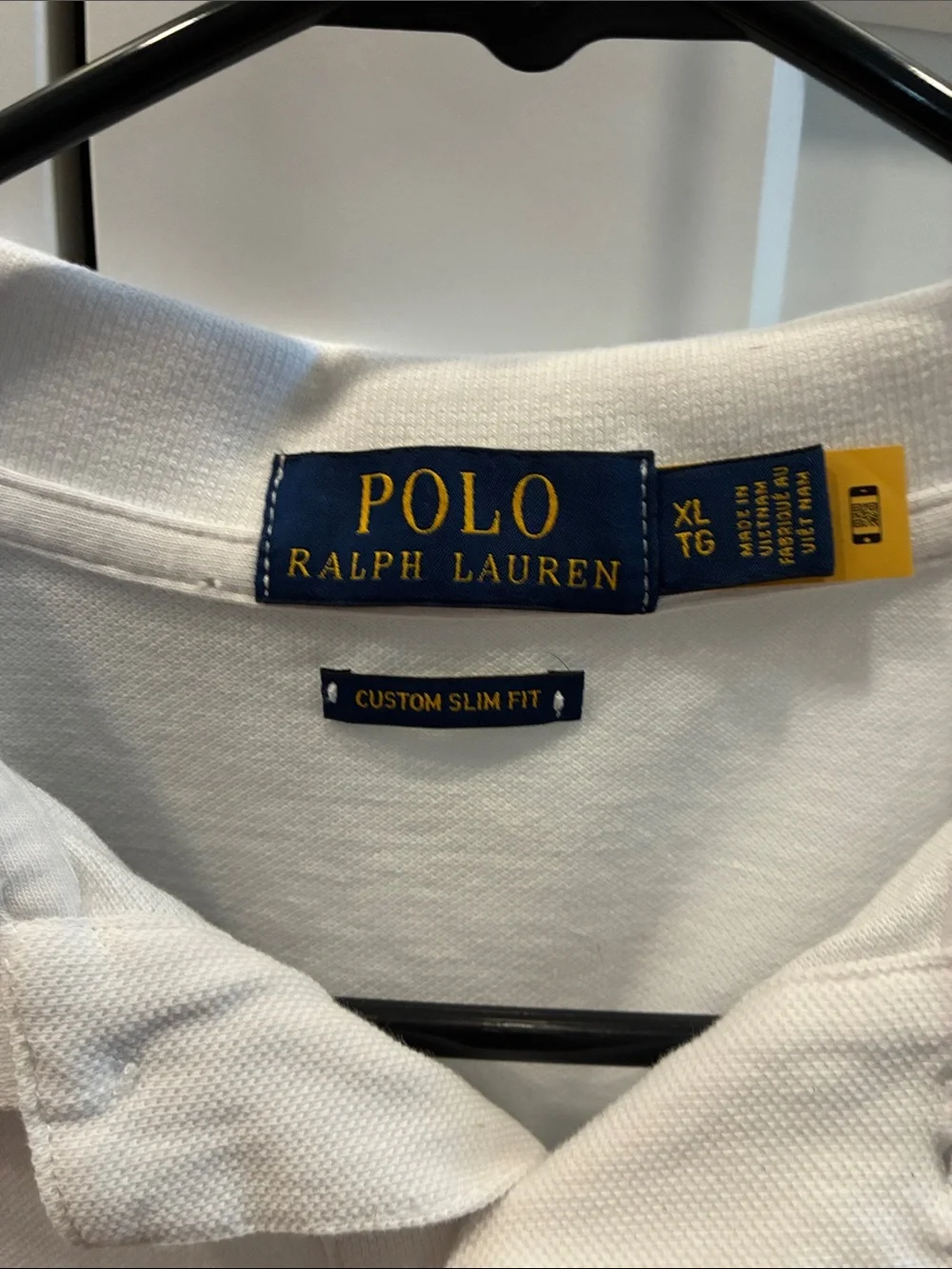 Ralph Lauren White Polo with Navy Pony (Custom Slim Fit XL)